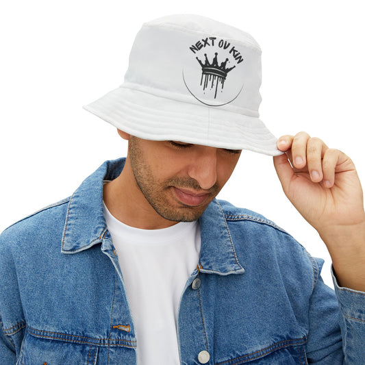 Trendy White Bucket Hat with Dripping Crown Design - Perfect for Festivals and Casual Outings