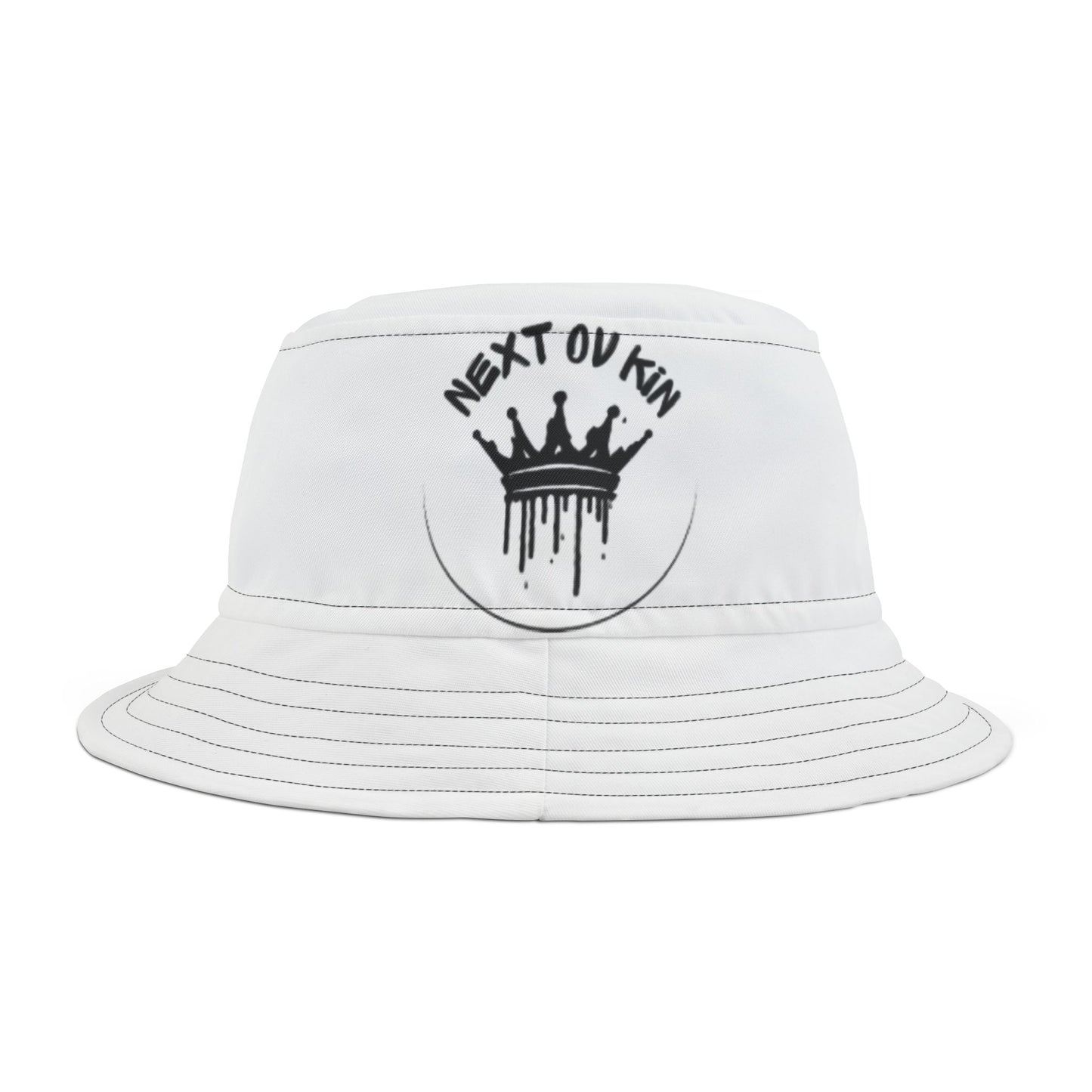 Trendy White Bucket Hat with Dripping Crown Design - Perfect for Festivals and Casual Outings